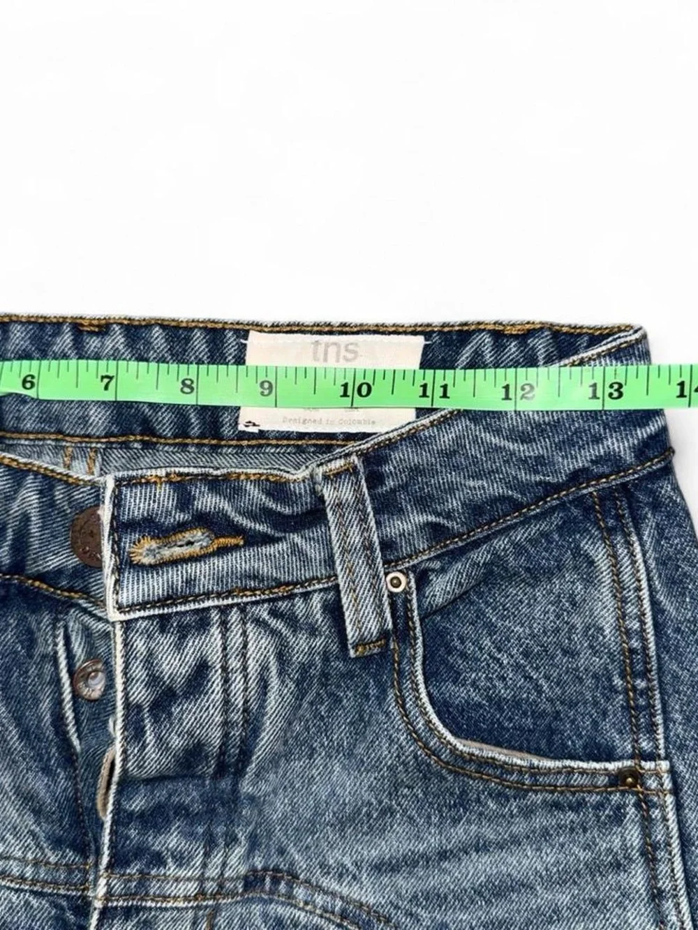 Women's Wide Leg Vintage Wash Jeans - Blue